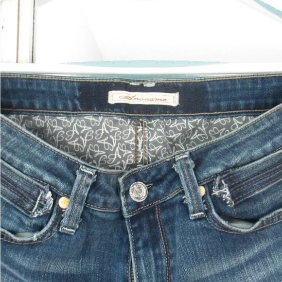 Anoname' Jeans Regular 12 Size 29 Straight Leg slight Flare Logo Pockets Stretch - Picture 4 of 9